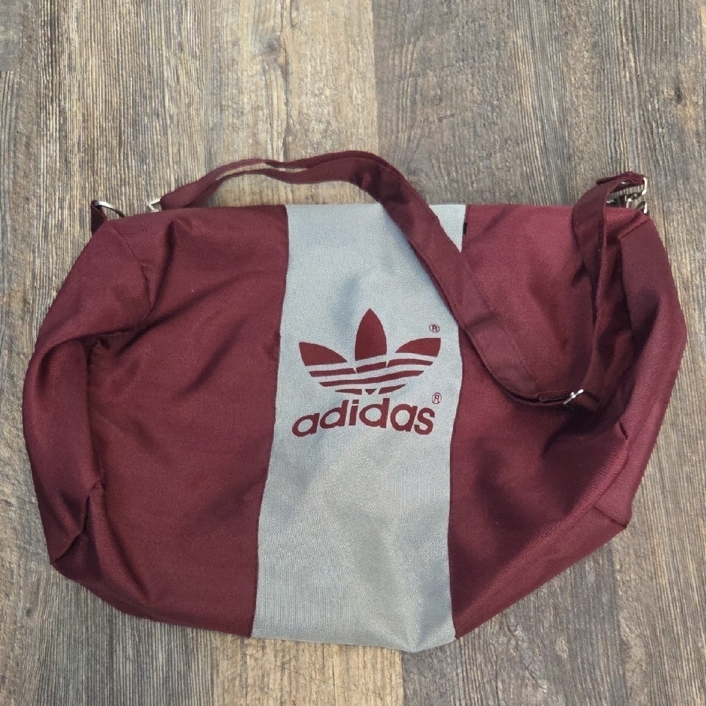 Adidas Maroon and Gray Shoulder Bag